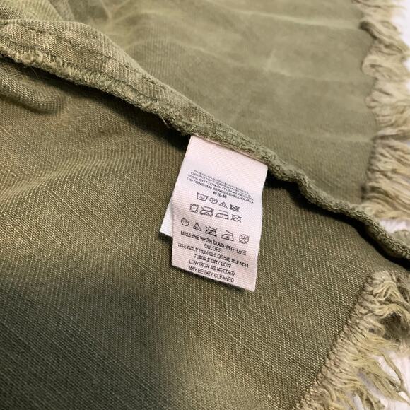 Free People Willow Cotton Denim Khaki Ruffled Jacket Women’s XS - Picture 7 of 10